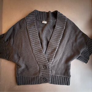 Worthington Gray Cropped Cardigan Sweater